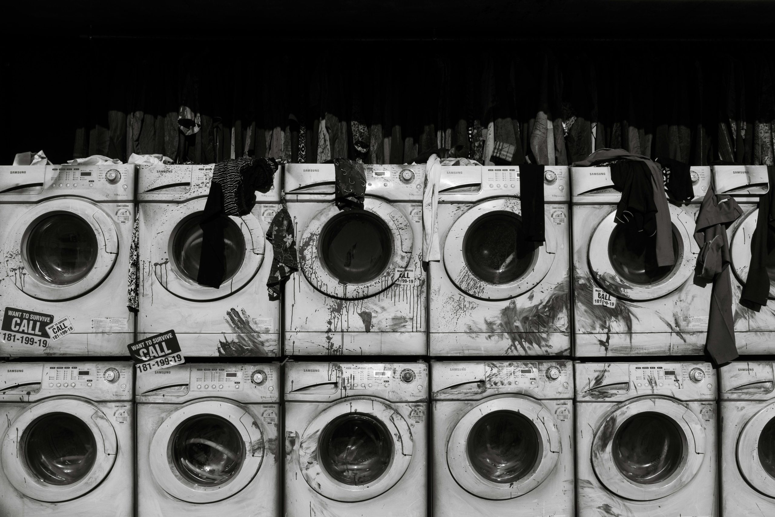 Lave-linge encrassé par des boues - nettoyage
